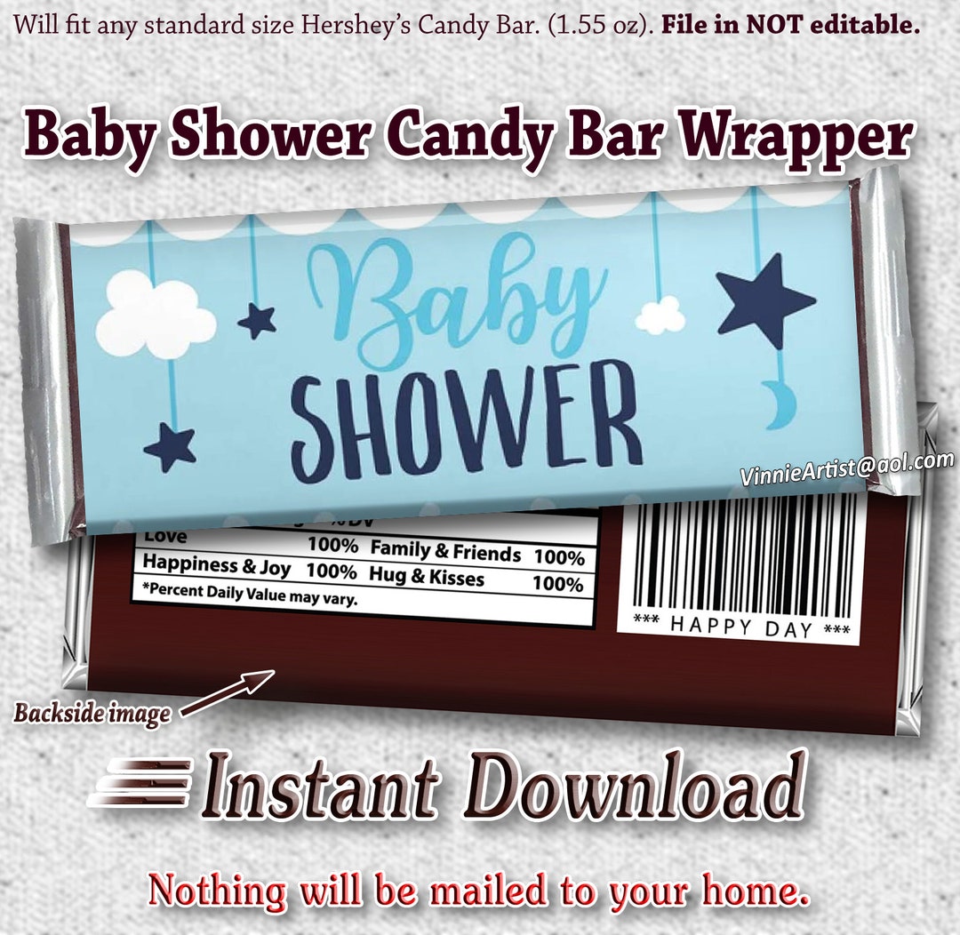PRINTABLE Candy Bar Wrapper Baby Shower Gifts for Baby Shower Etsy