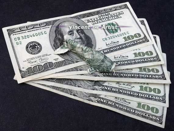 Koi Fish Money Origami Art Dollar Bill Animal Sea Creature Cash Sculp!   tors Bank Note Handmade - 