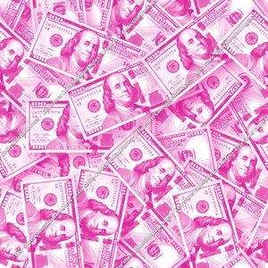 Immagine di sfondo di una banconota da 100 dollari rosa Carta da parati a colori di cento soldi \ Scarica sublimazione del modello di collage di carta da regalo di Natale