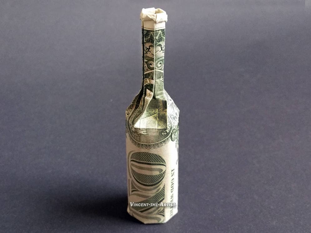 WINE BOTTLE Money Origami Dollar Bill Champagne Cash Sculptors Etsy