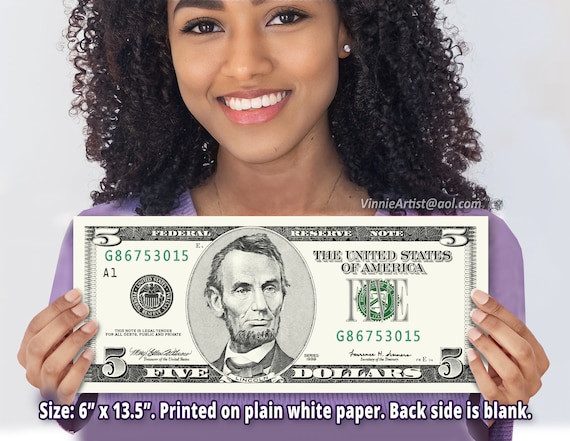 Fake 5 dollar bill discount