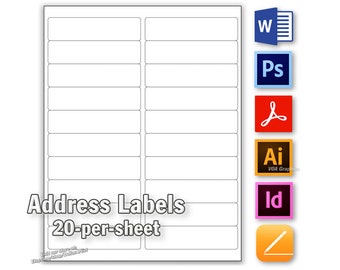 Templates for Avery 8161 Address Labels 20 per Page 1 - Etsy Ireland