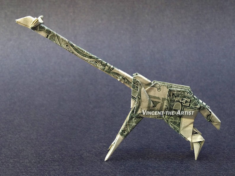 GIRAFFE Money Origami w/ Long Neck Animal Made of Real Etsy