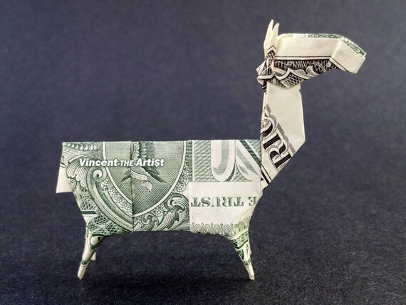 Llama Money Origami Dollar Bill Animal Cash Sculptors Bank Note Handmade