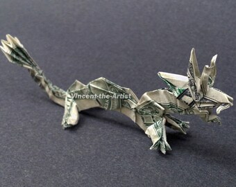DRAGON Money Origami - Animal Creature Made of Real Dollar Bill