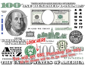 Hundred Dollar Bill Design Images Photoshop Transparent File PNG Graphics Vignette 100 Cash Currency Money
