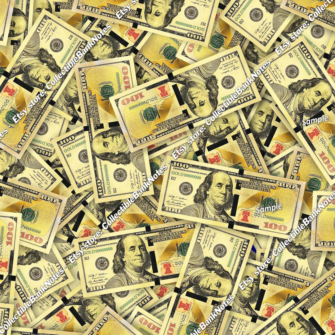 GOLD 100 Dollar Bill Background Image Money Hundred Background ...