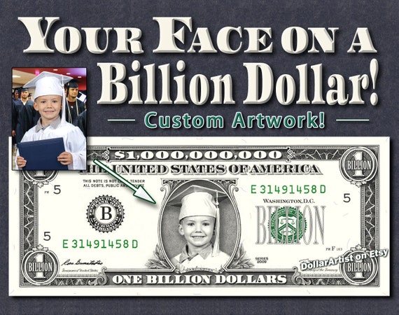 DESIGN ONLY! Personalized 1M Dollar $ with Your LOVE Picture Custom Money Bill