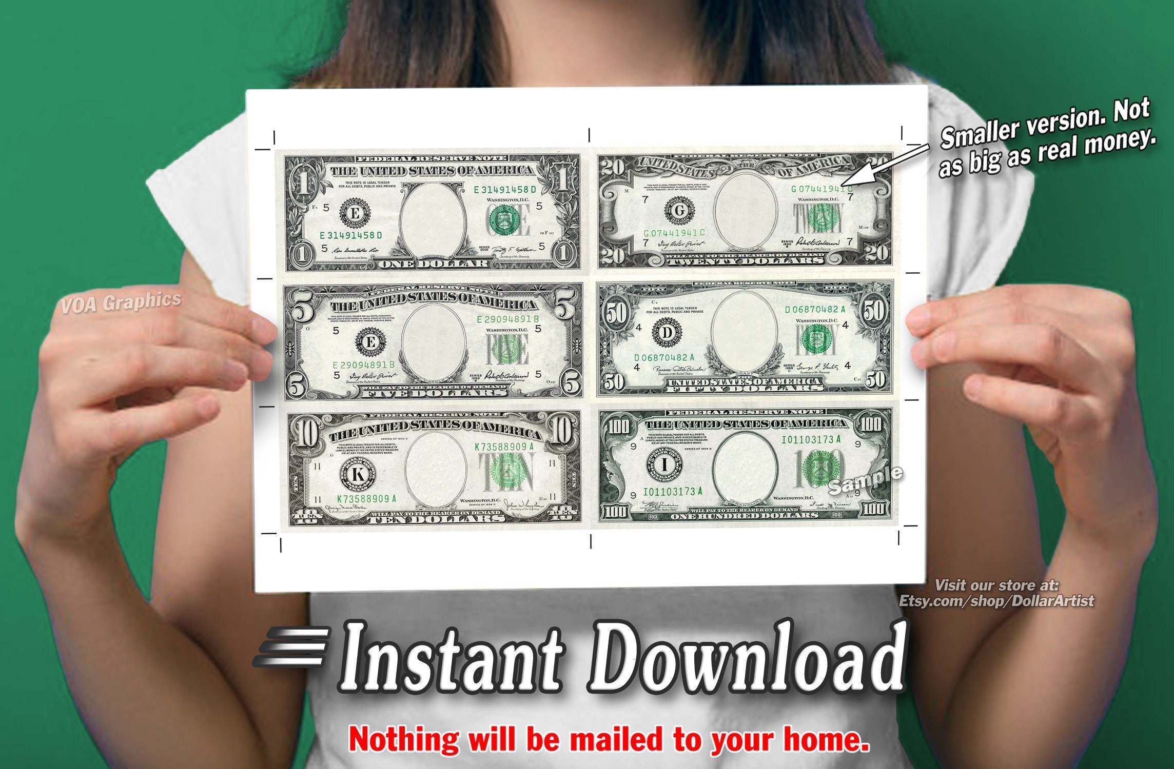 50 Dollar Note - Etsy