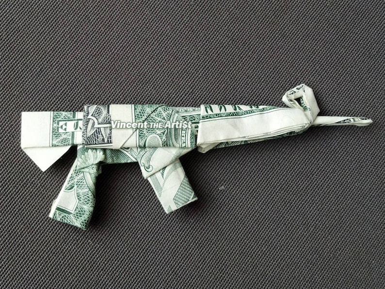 ASSAULT RIFLE Money Origami Dollar Bill Art Gun Pistol Etsy