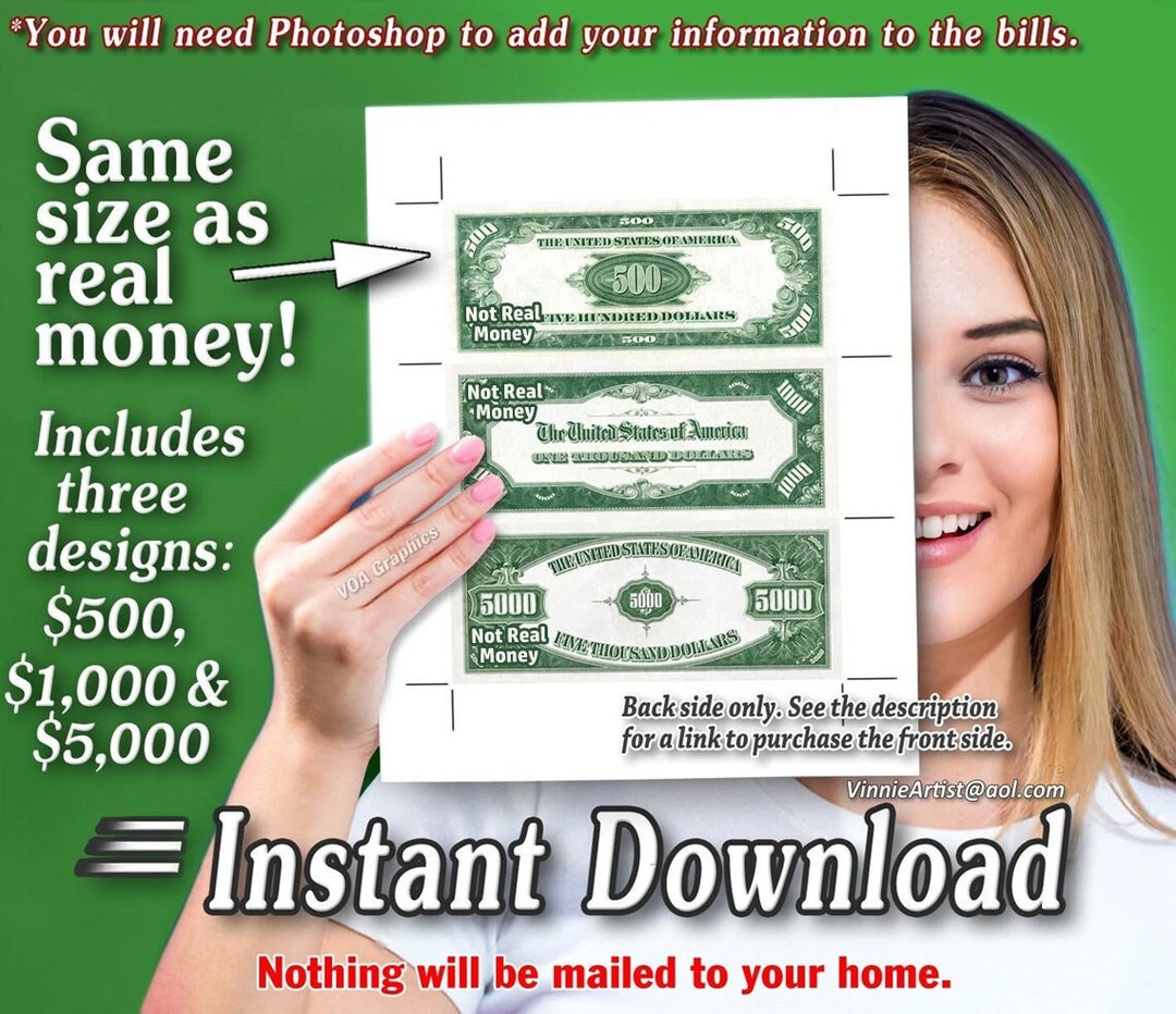 Printable Money Sheets With Cut Marks 3-per-page Cash Dollar Image ...