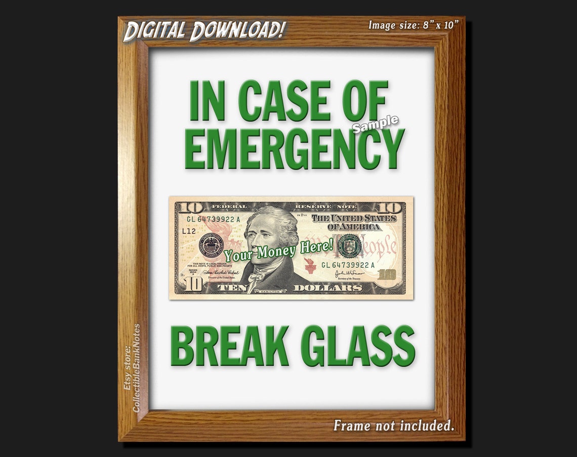 INSTANT DOWNLOAD in Case of Emergency Break Glass Digital Art - Etsy