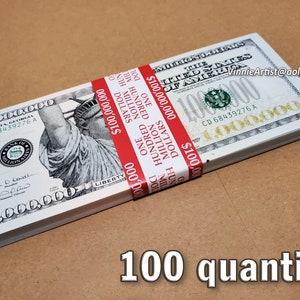 One Million Dollar Bill Become a Millionaire Now LOL FAKE MONEY 100 bills