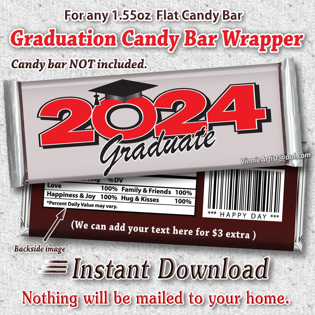 PRINTABLE Class of 2024 Candy Bar Wrappers Chocolate Instant Download ...