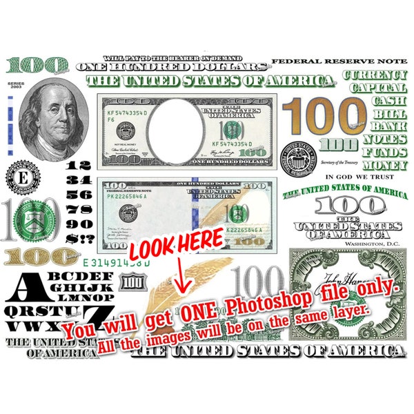 100 Dollar Bill Etsy