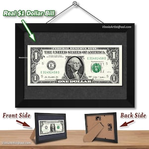 Framed Real One Dollar Bill Business Success Motivational Inspiration Gift