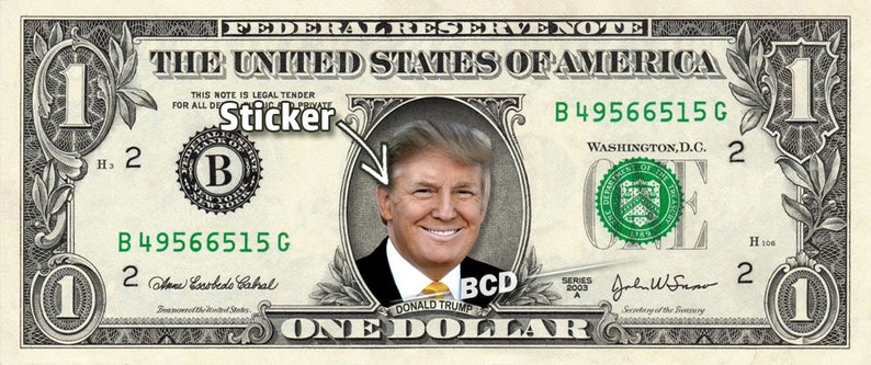 DONALD TRUMP on REAL Dollar Bill Cash Money Collectible Memorabilia Celebrity Bank Note image 5
