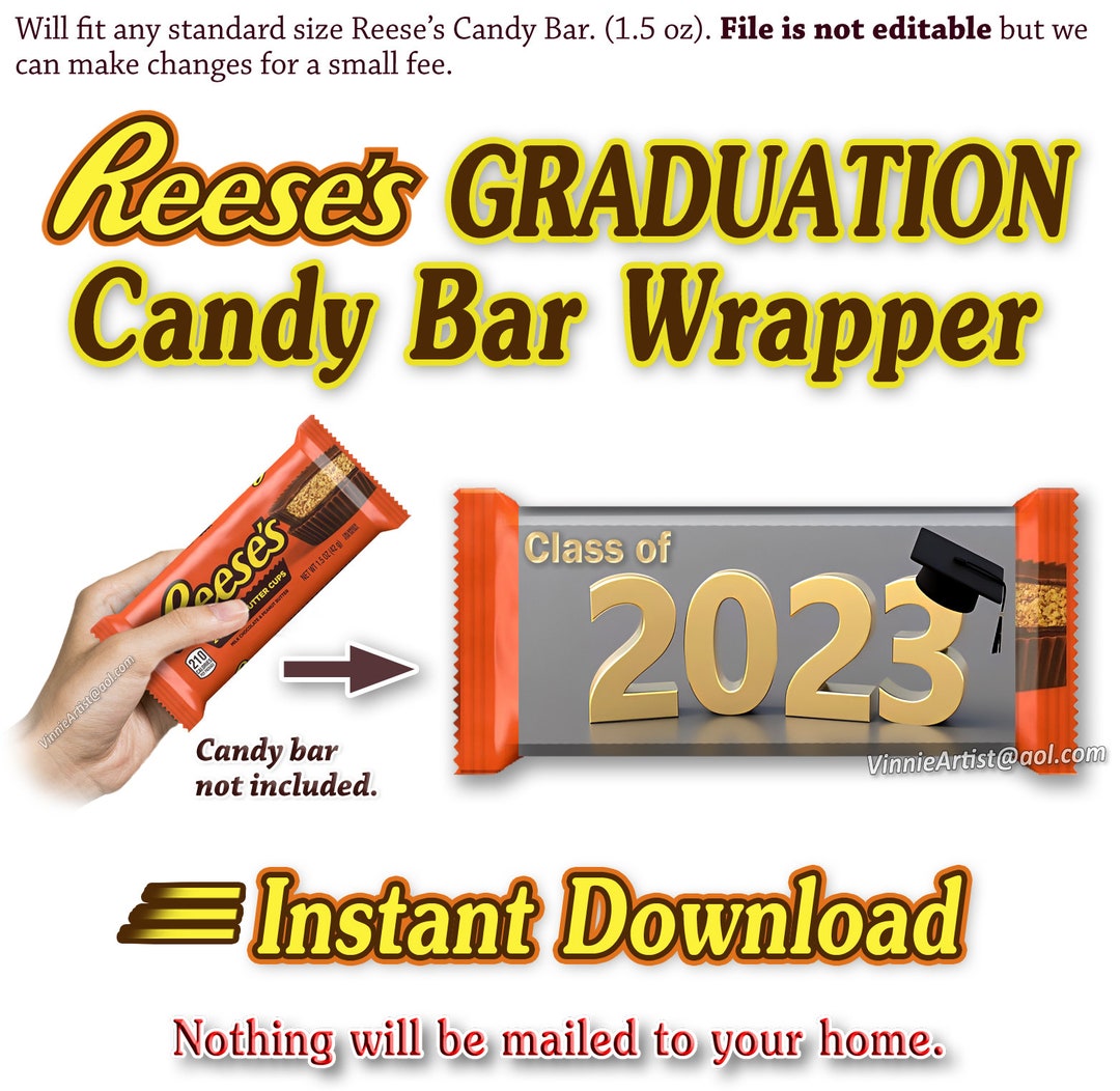 PRINTABLE Reeses Pieces Candy Wrapper Graduation Class of 2023 - Etsy