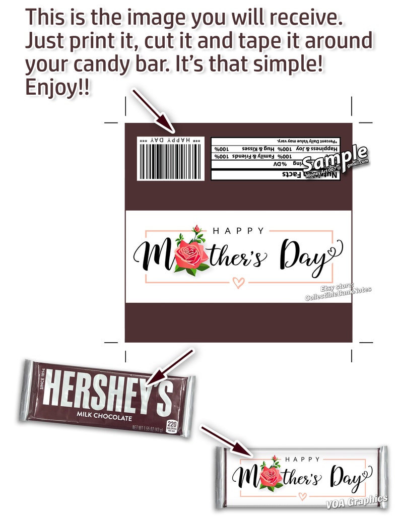 PRINTABLE Hershey's Happy Mother's Day Candy Bar Etsy
