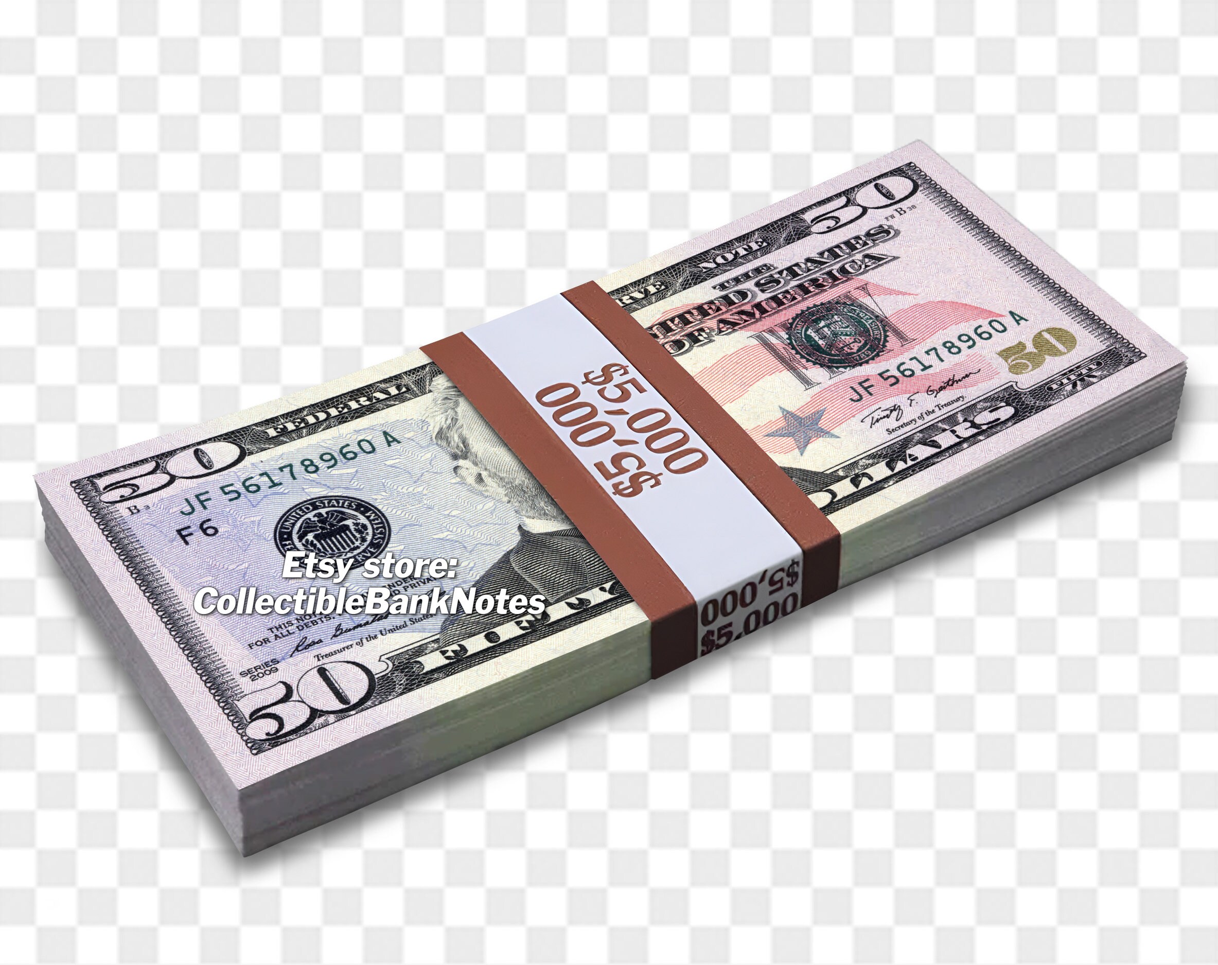 Stack Of 50 Dollar Bills