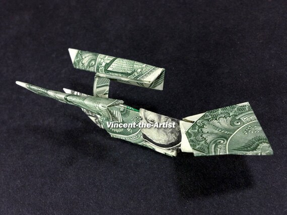 Star Trek Enterprise Money Origami Space Ship Dollar Bill Art
