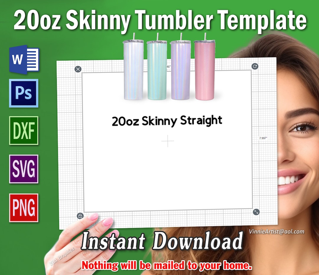 Printable 20 Oz Tumbler Template SVG DXF Ms Word Docx Png Etsy Canada