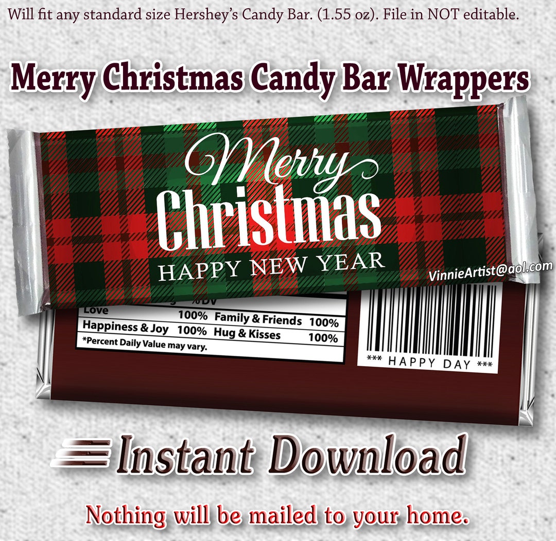 Hersheys Bar Christmas Printable