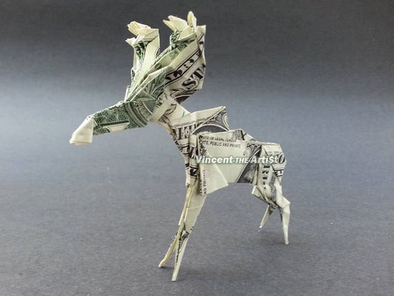 Moose Money Origami Dollar Bill Animal Cash Sculptors Bank Note Handmade