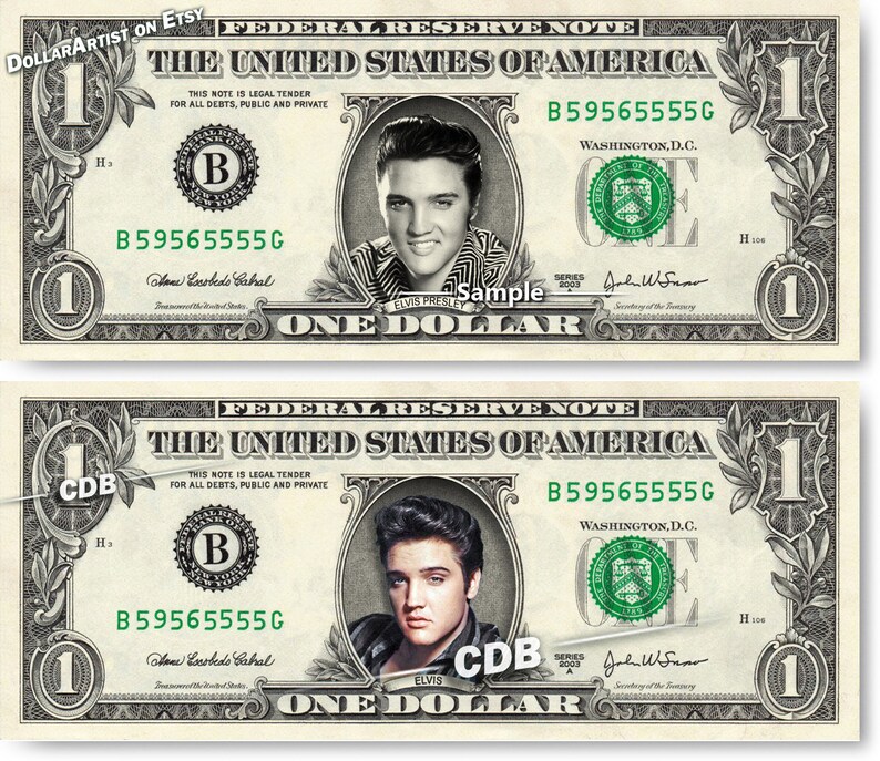 ELVIS PRESLEY Real Dollar Bill Cash Money Collectible Etsy