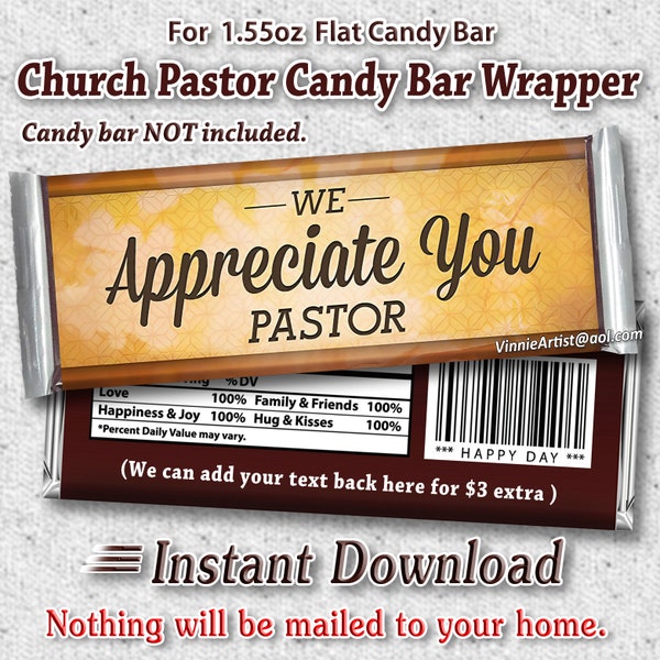 Pastor Appreciation Candy Etsy