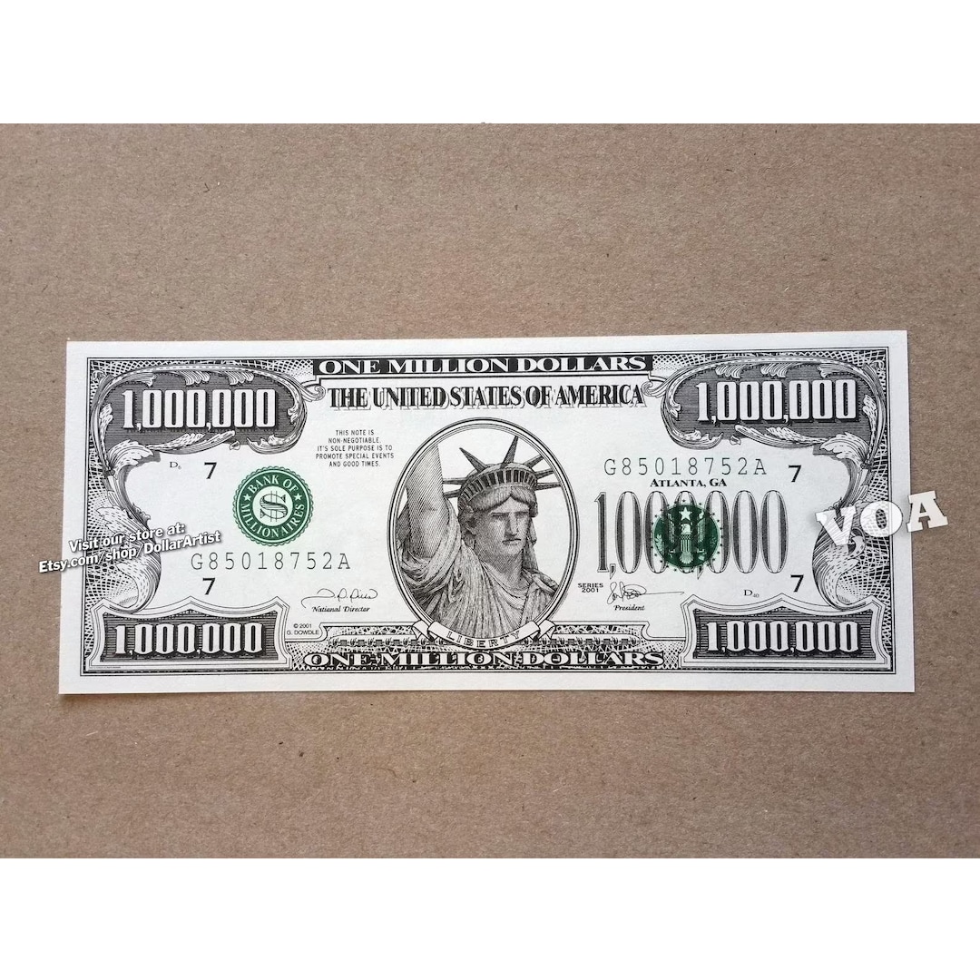  Traditional One Million Dollar Bill - Single : Toys & Games