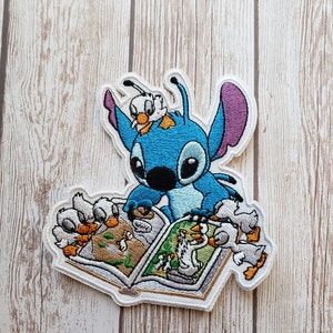 Disney Stitch Shiny Icon Embroidery Applique Patches For Clothing DIY Iron  on Patch on the stickers