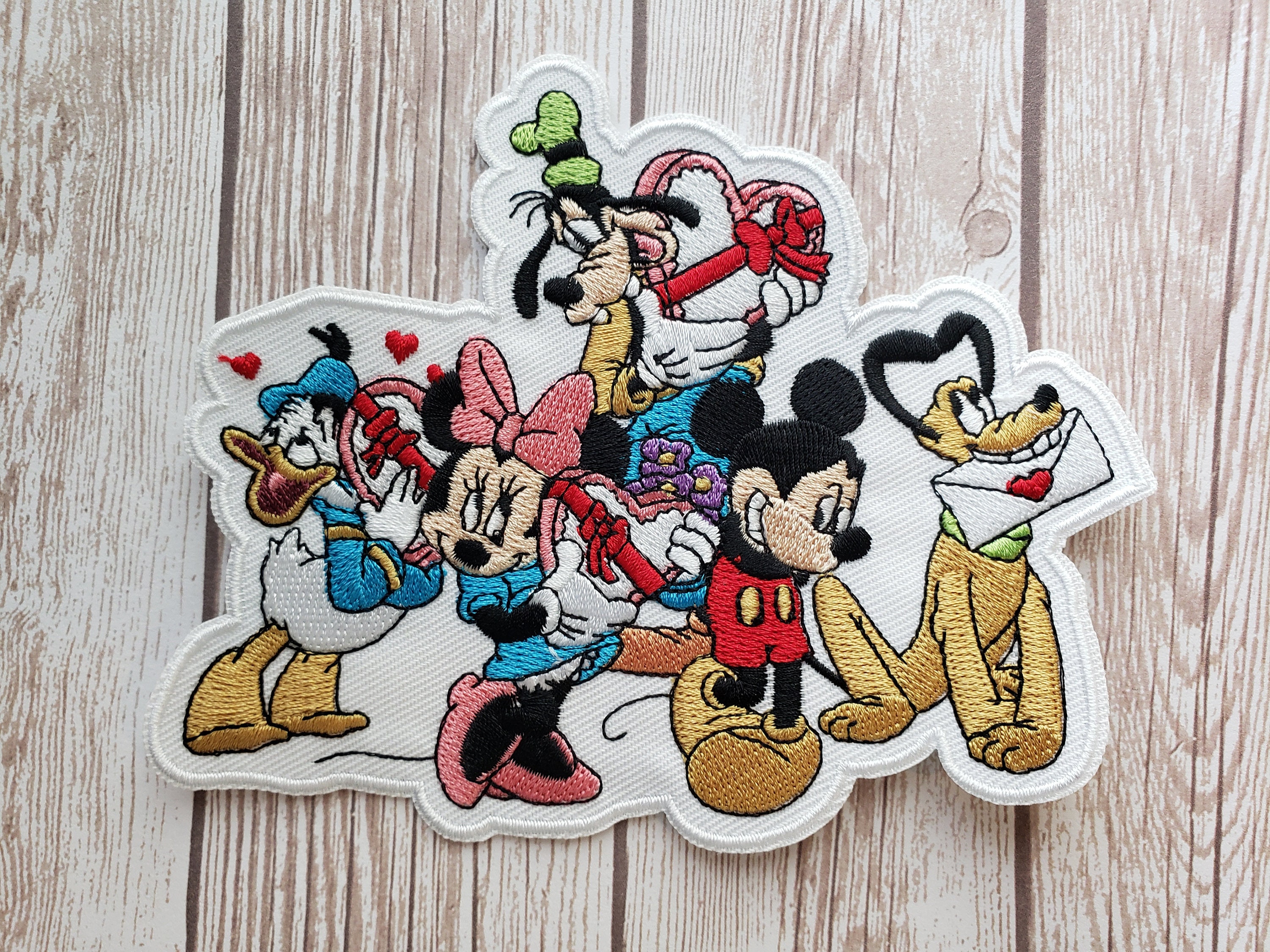 Disneyland Walt Disney World Mickey and Gang Fab 6 Iron On Patch Large