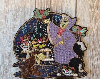 In Stock Now 4" Fairy Godmother Cinderella Mouse Mary, Perla, and Suzy Sewing with Thread Disneyland Disney Parks Embroidered Iron On Patch