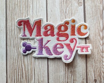 In Stock Now 4" Disney Magic Key Holder Annual Pass Disneyland and Disney Parks Embroidered Iron On Patch