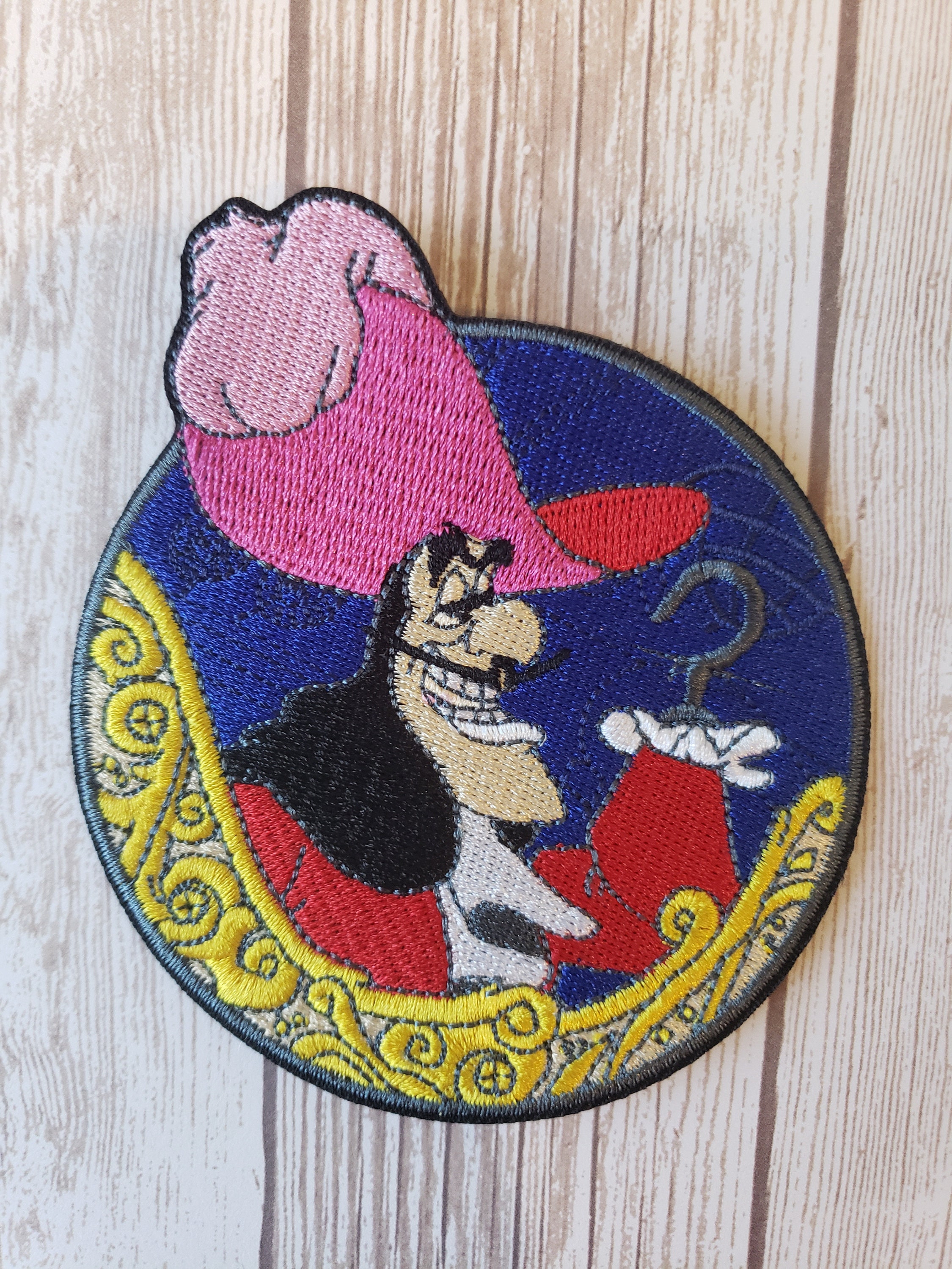 In Stock NOW 3.75 Profile Captain Hook / Peter Pan / Disneyland Disney  Villian Fabric Iron on Patch Applique DIY No Sew, Mickey Mouse -  Hong  Kong