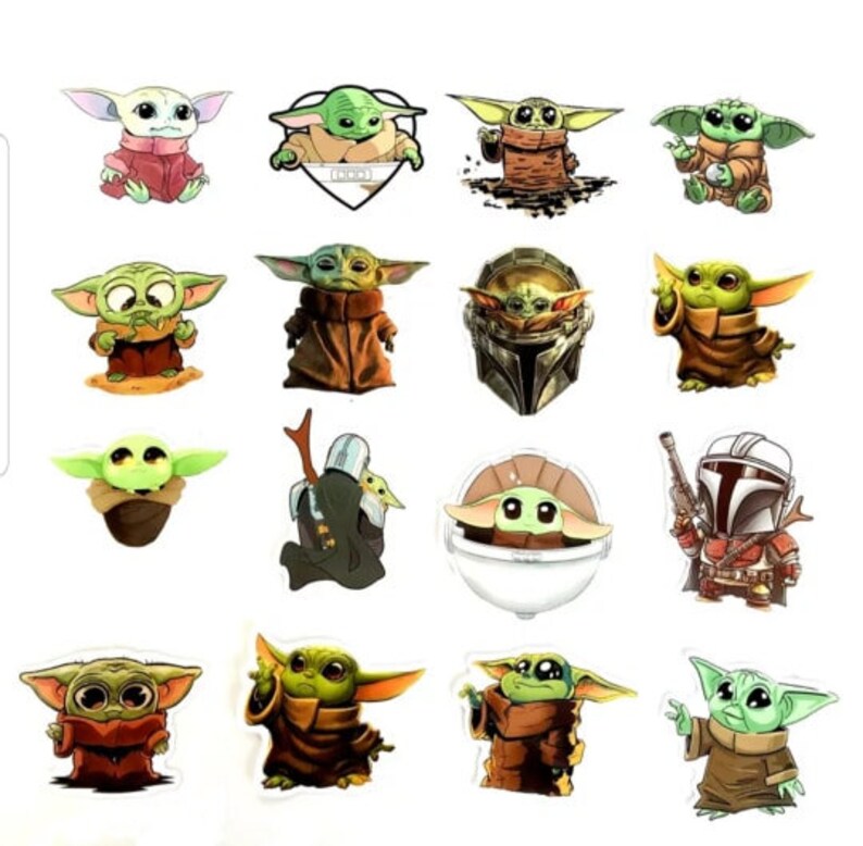 5 baby yoda grogu the child stickers 2x3 l etsy