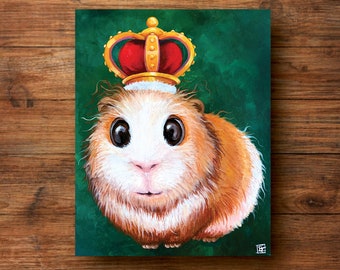 King Piggy - Fine Art Print - Hand Painted Art - Animal / Pig / Nursery Art