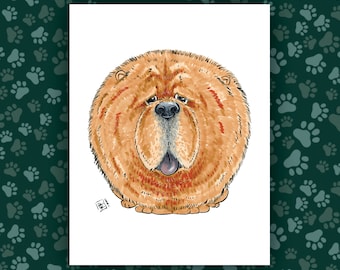 Chow Chow Art Print - The Goodest Pups Series - Hand Drawn Art - Dogs / Puppies / Animals / Dog lover art