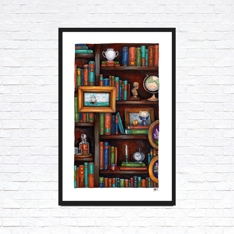 Cozy Little Library Art Print Hand Drawn Art Library / Etsy