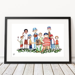 Legends Never Die Art Print - Hand Drawn Art - Kids / Baseball Team / Summer / Pop Culture / Cute Nursery Art