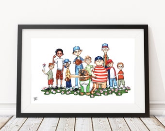 Legends Never Die Art Print - Hand Drawn Art - Kids / Baseball Team / Summer / Pop Culture / Cute Nursery Art