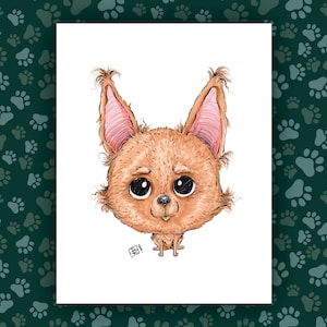 Chihuahua Art Print - De goedste pups serie - handgetekende kunst - honden / puppy&#39;s / dieren / hondenliefhebber kunst