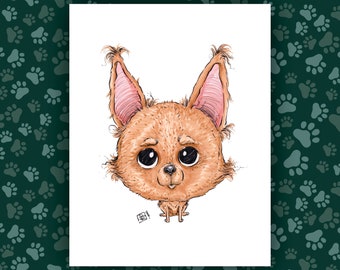 Chihuahua Art Print - The Goodest Pups Series - Hand Drawn Art - Dogs / Puppies / Animals / Dog lover art