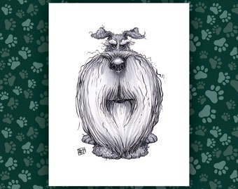 Schnauzer Art Print - The Goodest Pups Series - Hand Drawn Art - Dogs / Puppies / Animals / Dog lover art