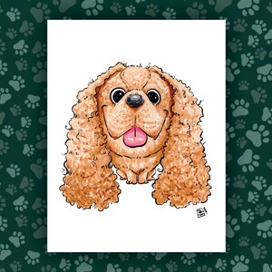 Cocker Spaniel Kunstdruck - Life&#39;s a Treat - The Goodest Pups Serie - Handgezeichnete Kunst - Hunde / Welpe / Tiere / Hundeliebhaber Kunst