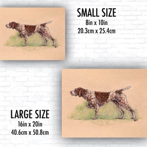Vintage Brown Pointer Art Print Vintage Pets Series Hand Drawn Art Dogs ...