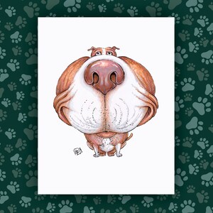 Pit Bull Art Print - The Goodest Pups Series - Hand Drawn Art - Dogs / Puppies / Animals / Dog lover art