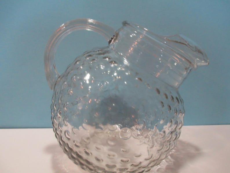 BUBBLE GLASS PITCHER, Clear Glass Bubble Pitcher, Deco Pitcher Etsy