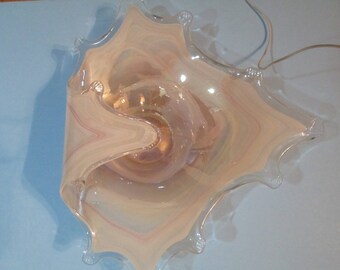 MURANO OPALESCENT BOWL, Murano Glass Bowl, Pink Swirl Murano Glass Bowl, Murano Italy Bowl, Art Glass Bowl, Unique Murano Glass Bowl, Murano